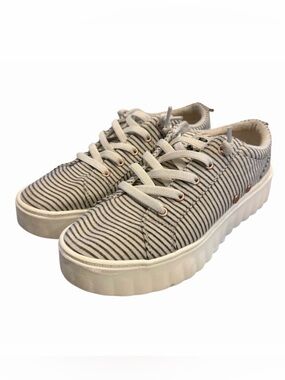 Roxy‎ Women’s Platform Sneakers Stripe Canvas Lace Up Shoes Size 8